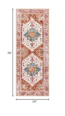 Yamaziot Washable Runner Rug, 2×6 Non-Slip Boho Vintage Hallway 2′ x 6′, Pink