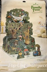VTG 1970S HALLMARK POPUP FOLD DOWN 3d CENTERPIECE Family Tree Baby ShowerRARE
