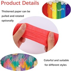 6 Rolls 492ft Rainbow Crepe Paper Streamers 6 Colors