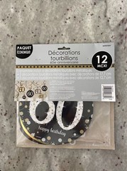 Amscan Sparkling 60th Birthday Celebration 12 Piece Foil Swirl Decorations New