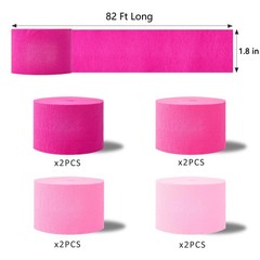 8 Rolls Pink Crepe Paper Streamers For Bachelorette Baby Shower 656 FT