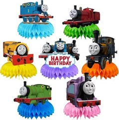 Train Birthday Party Decorations – 7Pcs Train Theme Centerpieces, Cake Toppers &