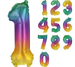 Birthday Decoration Set Multicolour 24pc Balloons Bunting Number Hats Tablecloth