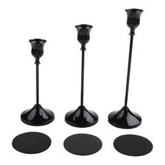 3 Pieces Brass Metal Candlestick Set Conical Shape for Rustic For Home Style