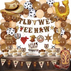 Western Party Decorations – 120PCS cowboy party decorations, Swirls Wild West…