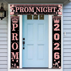 3 Pcs Prom Night Decorations 2026 Graduation Party Supplies Pink Glitter Prom Se