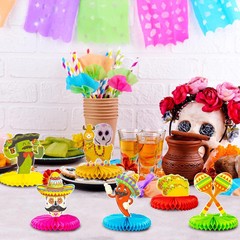 12pcs Fiesta Mexican Party Table Decoration Centerpiece – 8″ Paper 5 Cinco De Ma