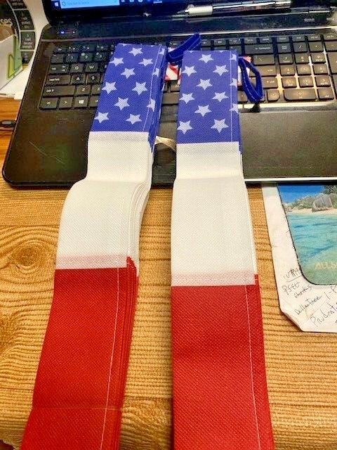 2- Patriotic Party Decor – Red, White and Blue 18″ x 36″ NEW