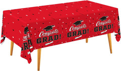 Red 3Pcs 54×108″ Class of 2026 Graduation Tablecloth Congrats Grad Party Decor