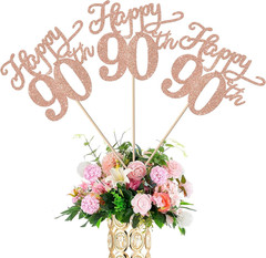 Rsstarxi 12 Pack Happy 90Th Birthday Party Decorations Happy 90Th Birthday Cente