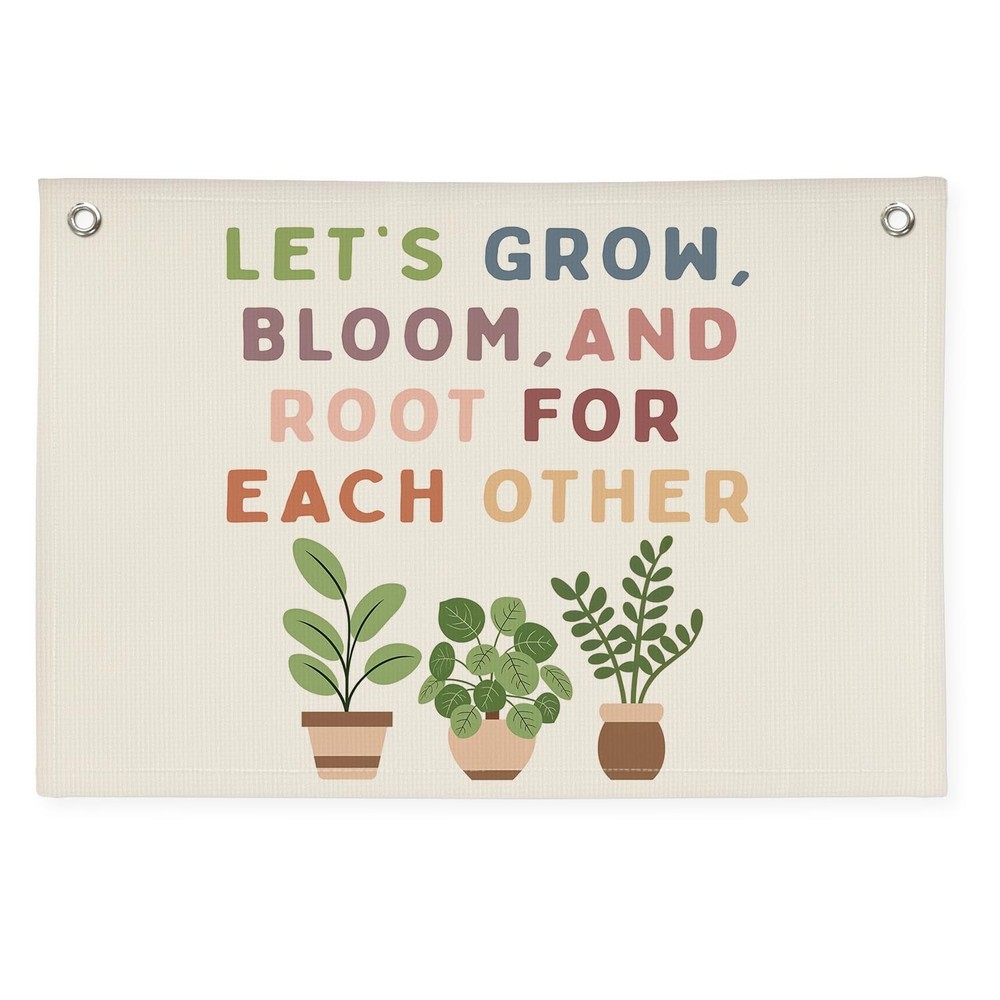 Boho Classroom Decor, Positive Affirmations Green Wall Decor Canvas Banner, G…