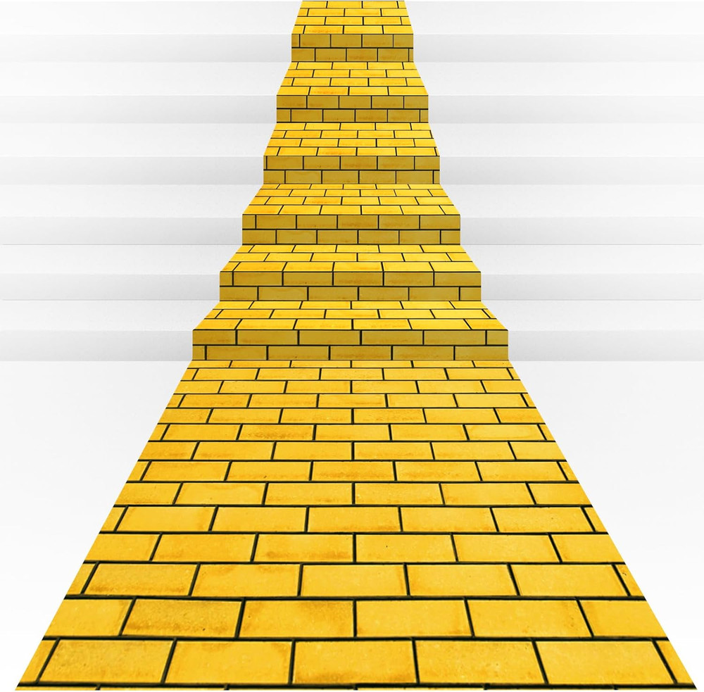 1 Pcs 4.5 x 9 Feet Yellow Brick Road Floor Runner for Wizard Oz Party Decoration