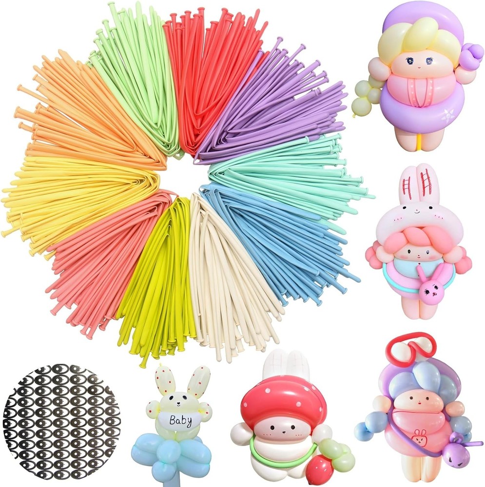 200 PCS Latex Twisting 260Q Magic Balloons – Assorted Color Long for Animal Shap