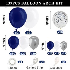 Navy Blue Graduation Decorations 2026 – Set of 4 Grad Balloon Boxes with 139p…