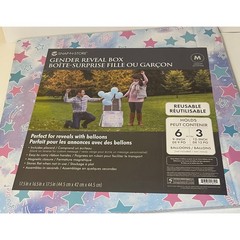 Snap-N-Store Gender Reveal Box Medium Pink Blue NEW Reusable Magnetic 16.5×17.5
