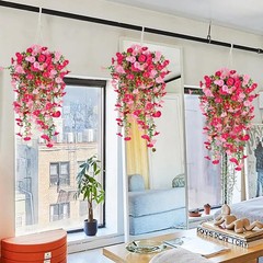 Silk Artificial Hanging Flower Vines Plant for Front Door Yard Decoration
