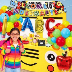 248 Pcs Back to Decoration Kit Rainbow Abc Balloon Garland Arch Welcome to Ki…