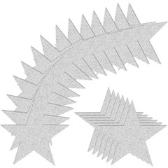 100 PCS Glitter Silver Five Star Cutouts Paper Bulletin Board Craft Decor