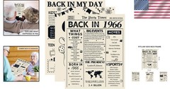 Retro 60th Birthday Decorations: 3 Vintage Posters Celebrating 1966 Memories
