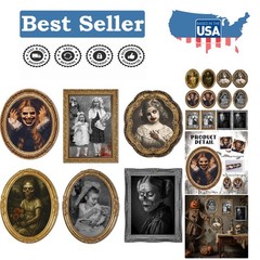 Haunted House 3D Portraits – Wall Decor with Changing Faces for Halloween Fun