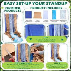 Waterfall Landscaping Kit Rainforest Falls Decorations Tinsel Curtains with Kraf