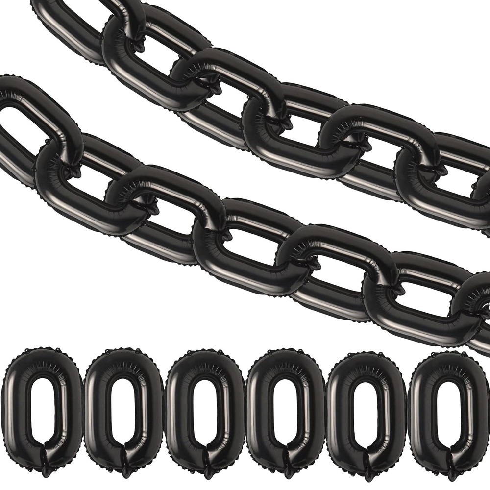 36 Pcs 16 Inch Foil Chain Balloons – Linking Chain Mylar Balloons for 80s 90s…