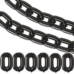 36 Pcs 16 Inch Foil Chain Balloons – Linking Chain Mylar Balloons for 80s 90s…