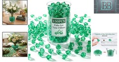 Stunning 150PCS Plastic Gems: Dark Green Acrylic Fake Ice for Tables & Tanks