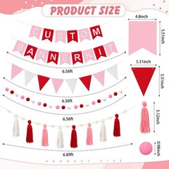 SmoothNovelty 139 Pcs Felt DIY Custom Banner Kit Include 104 Letters 18 Swall…