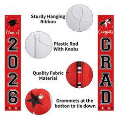 Graduation Decorations Class of 2026 Hanging Grad Banner, Graduation Decorations