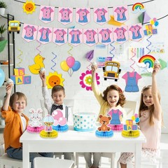 Cartoon Teacher Birthday Party Decorations Cartoon Girls Happy Birthday Banner H