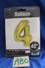 A80G PARTYSTORES.COM 40″ GOLD FOIL NUMBER «4» PARTY BALLOON