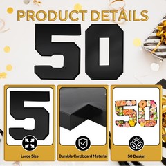 Datyiiha Cardboard Number for Charcuterie 50 Set Fillable Tray 10.2» Black