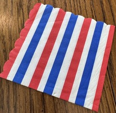 VTG 50s Patriotic Red White Blue Axe Cutout 4th of July Party Napkins, 5 Pieces