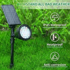 JSOT 2 Pack Christmas Solar Spotlights, RGB Solar Spot Light Outdoor Waterpro…