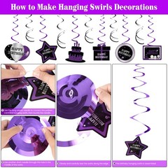 Purple and Black Party Decorations for Women Girls, Purple Birthday Decoratio…