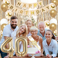 40Th Birthday Decorations for Women, Banner, Sash and Crown, Cake Topper, 40 Num