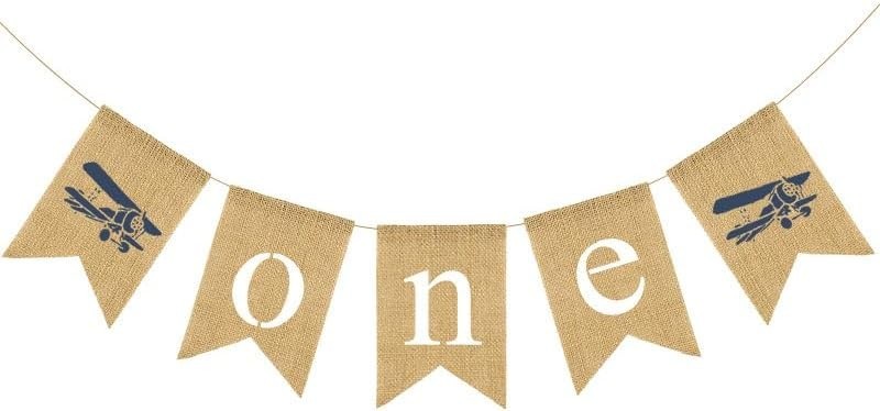 Little Pilot One Banner First Birthday Decor for Airplane Banner,Airplane Birthd