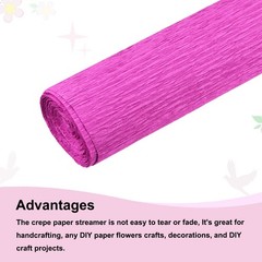 2pcs Crepe Paper Rolls DIY Decoration 8ft Long 20 Inch Wide, Hot Pink