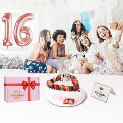 Sweet 16 Birthday Party Kit Decorations Sash Tiara Balloons Cake Topper