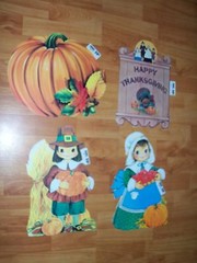 Thanksgiving Diecut Cutouts HMS #401 to #404 Vintage Decoration U Pick NOT a LOT