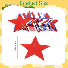 Red White and Blue Star Garland Banner, 66 Feet Patriotic Star Hanging Streamer