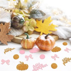 Little Pumpkin Confetti Bow Fall Theme Glitter Table Scatter Decoration 280 PCS