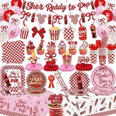 She’s Ready To Pop Baby Shower Tableware (Tablecovers Forks Straws Decorations)
