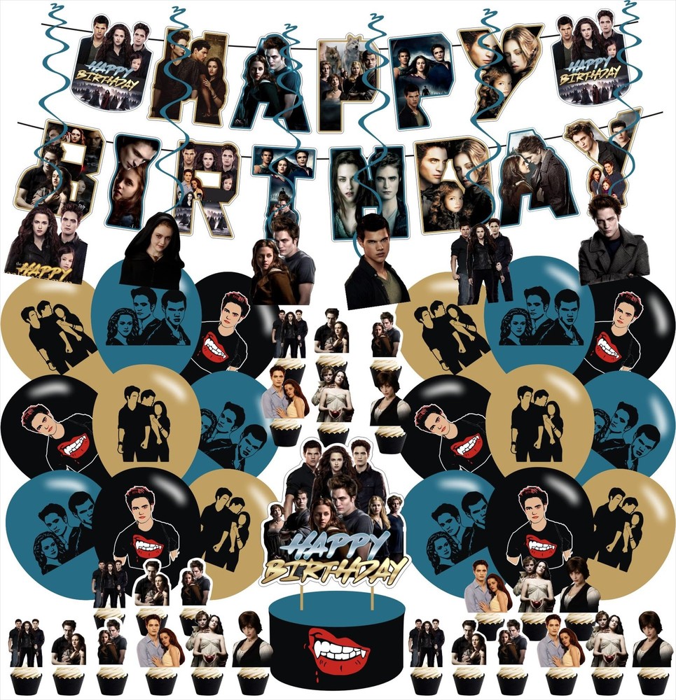 Vampire Party Decoration Include Twilight Saga Birthday Banner , Cake Topper …