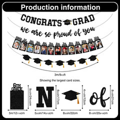Graduation Decorations 2026, Easy Assemble Graduation Photo Banner K-12 Class of