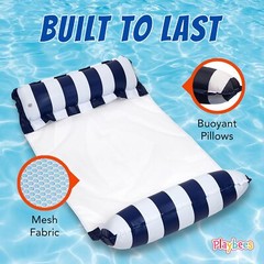 Hammock Pool Float Inflatable 4in1 PVC Lounger Floatie Adults Kids Swim Pool Use