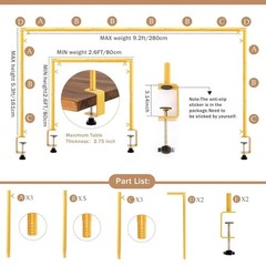 Elegant Adjustable Gold Over the Table Rod Stand Hanging Balloon Arch Decoration