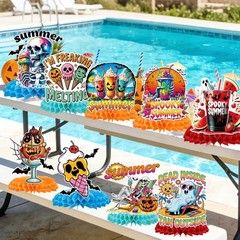 Ghosts and Pumpkins: 9Pcs Summer Halloween Table Centerpieces for Fun Parties