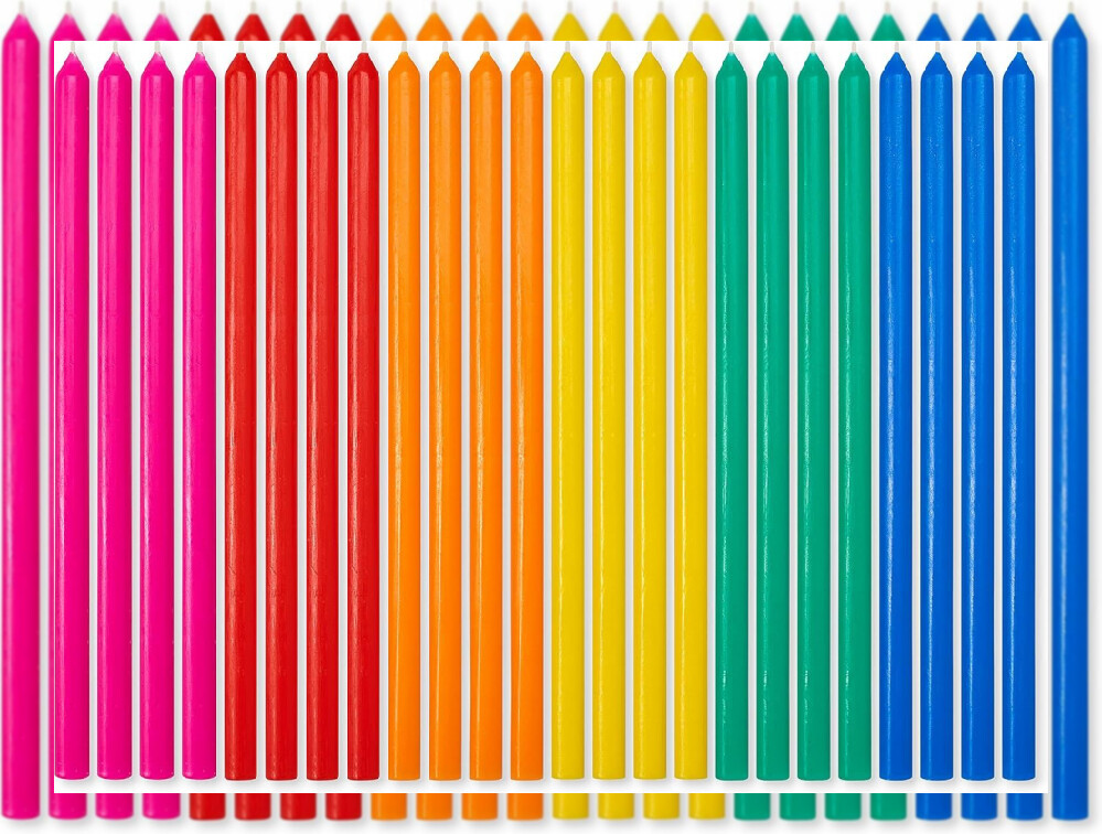 American Greetings Birthday Candles, Long 24 count, Thin Multicolored